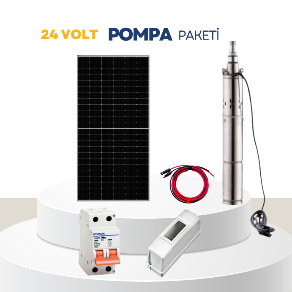 24 Volt Sulama Dalgıç Pompa Solar Paket