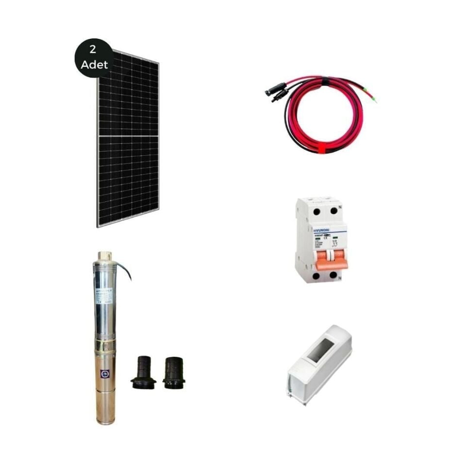 1.5 HP DC Dalgıç Pompa Sulama Sistemi Seti